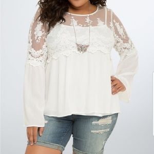 Torrid Embellished Bell Sleeve Top Blouse